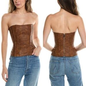 NWT WeWoreWhat Strapless Corset in Brown Size 4